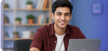 Student preparing for NEET on a laptop
